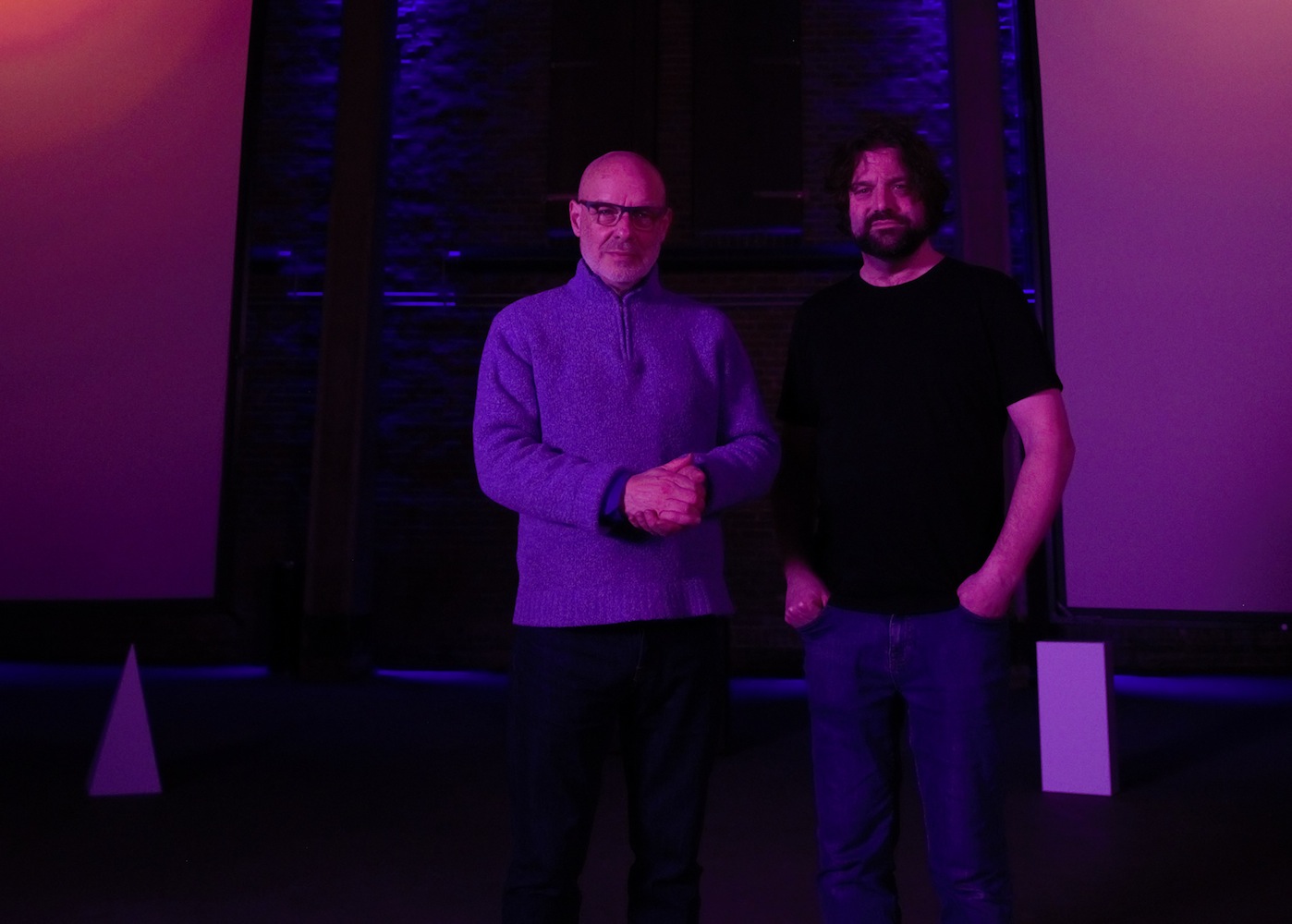 Brian Eno + Peter Chilvers (Credit: Microsoft) Brian Eno + Peter Chilvers (Credit: Microsoft)