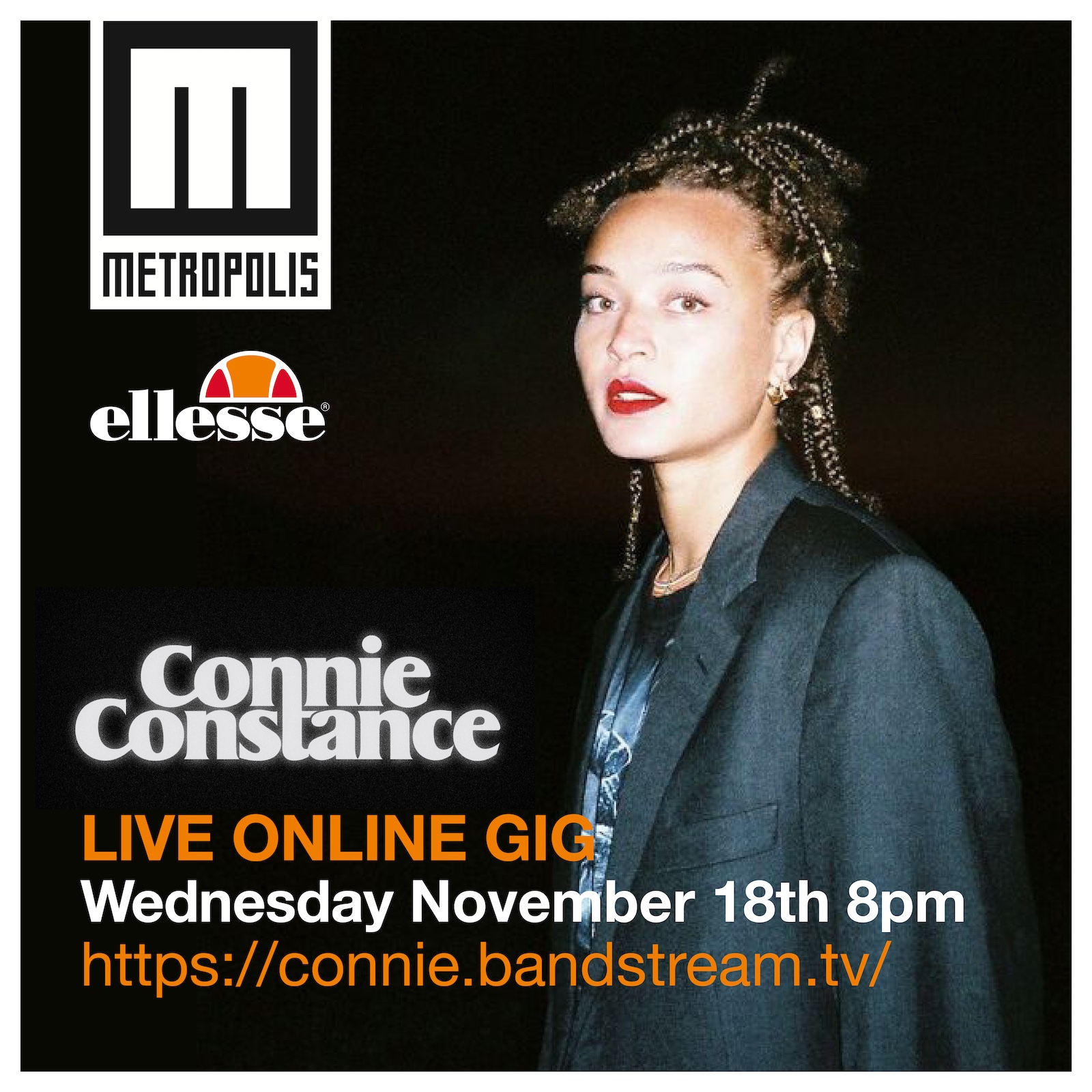 Live Preview: Connie Constance Livestream From Metropolis Studios Weds 18th November