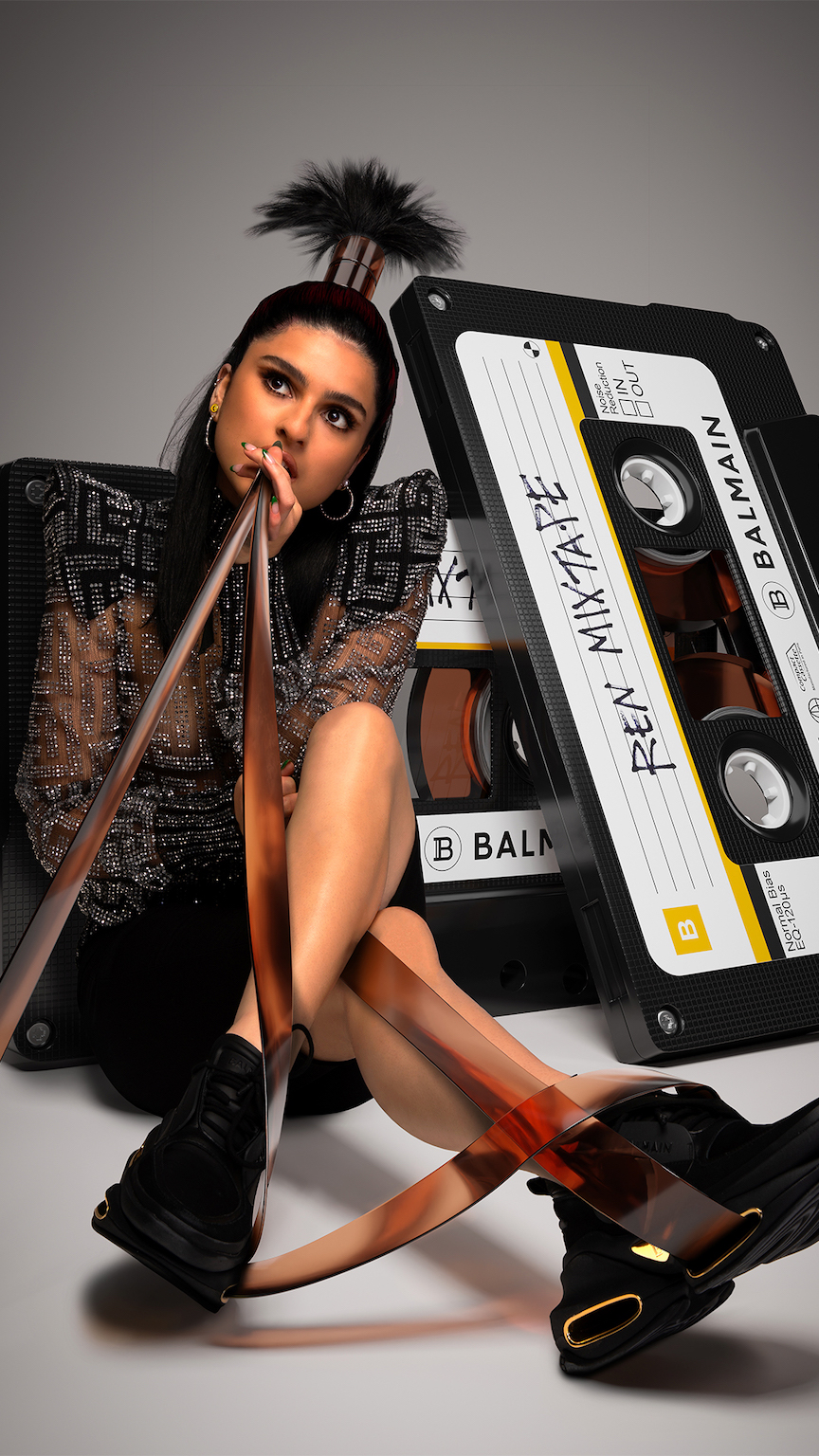 balmain tape sneakers