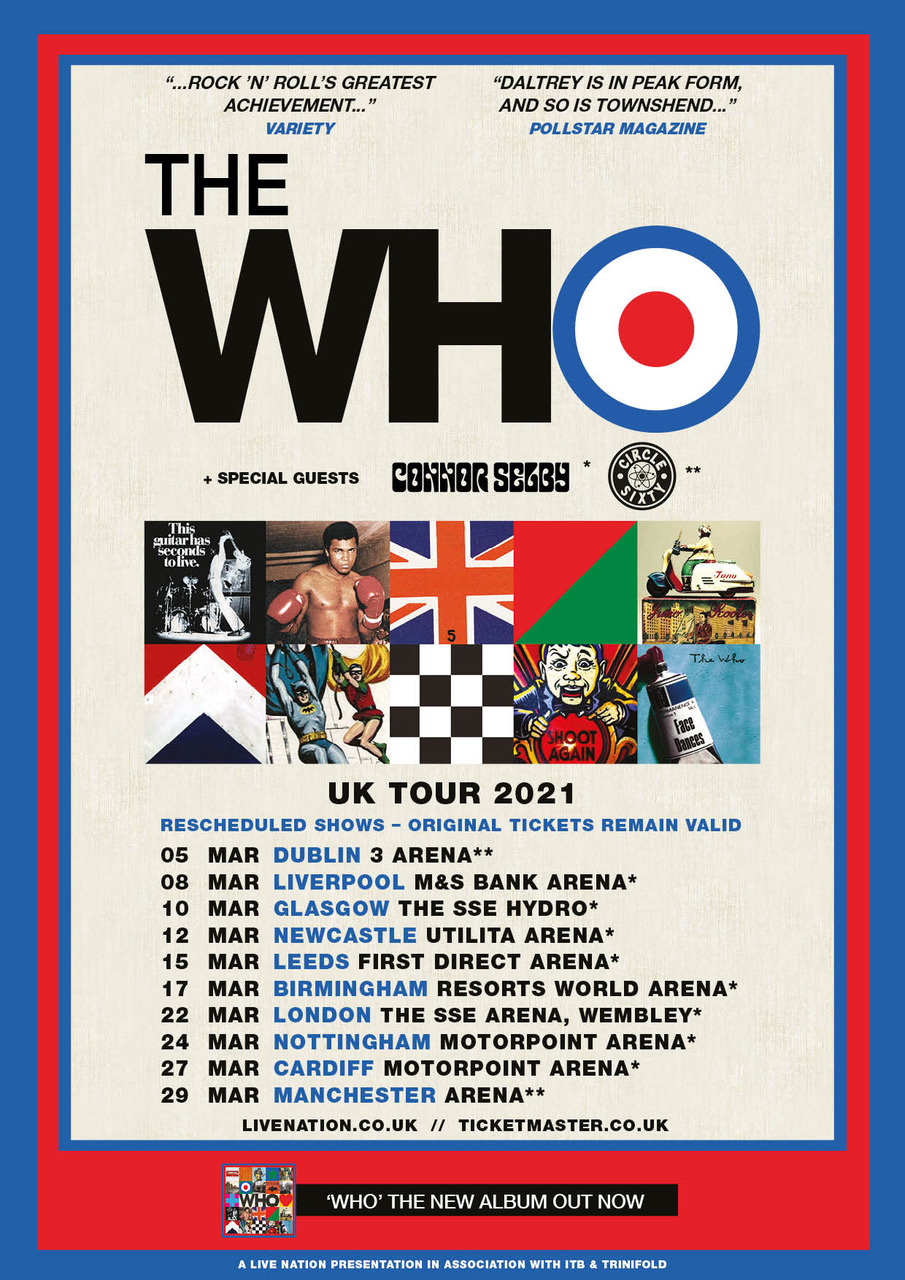 The Who Re-Schedule Tour For 2021